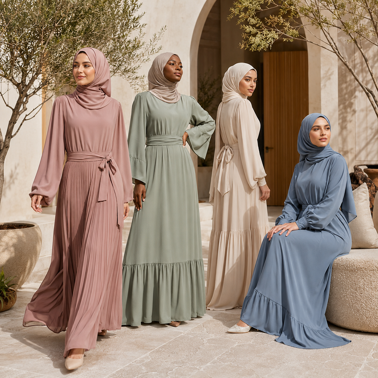 trendy muslim maxi dresses for a great weather and confidence - colorful and joyful