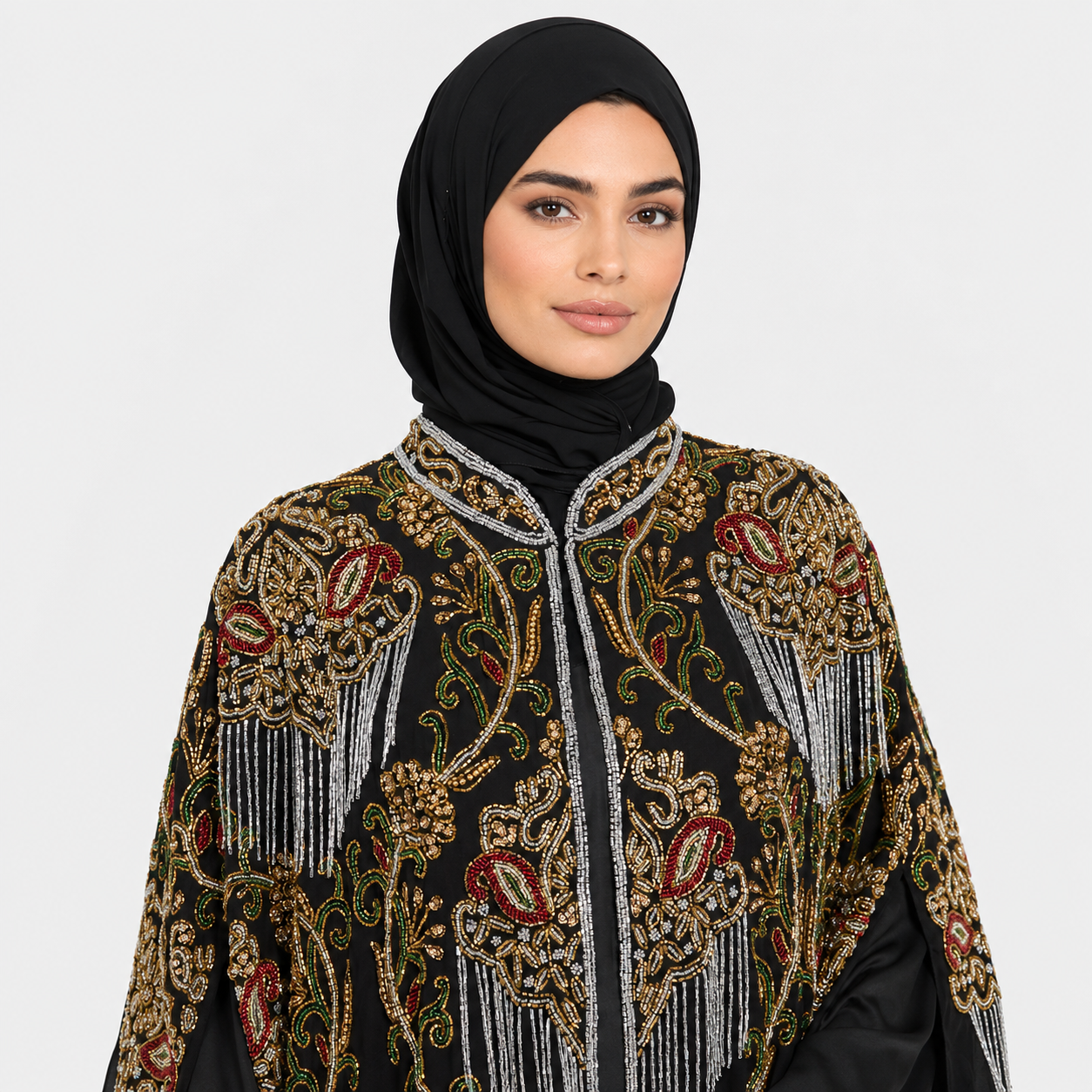 Luxury Embellished Abaya – Black Pearl