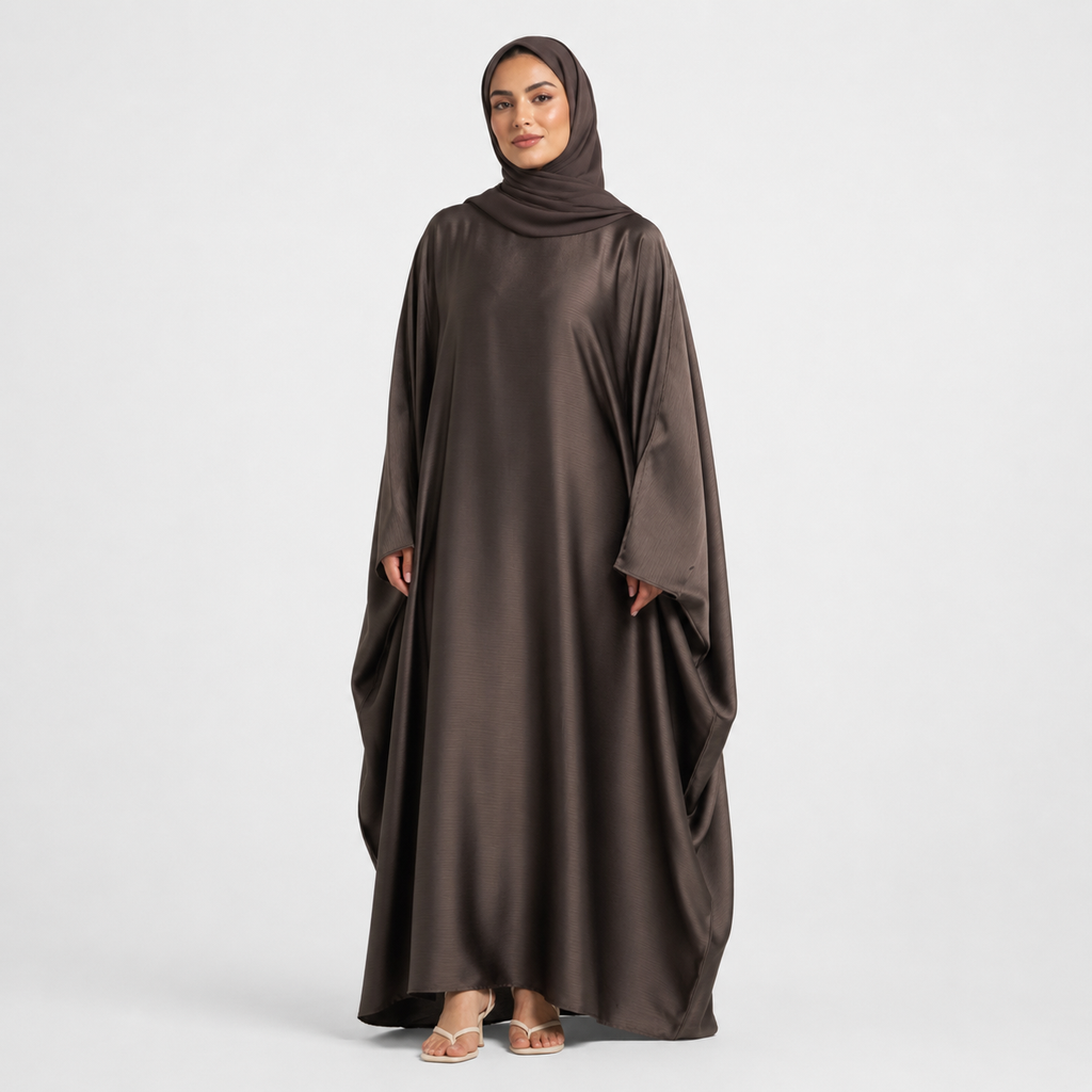 Brown Abaya with Butterfly Detailing