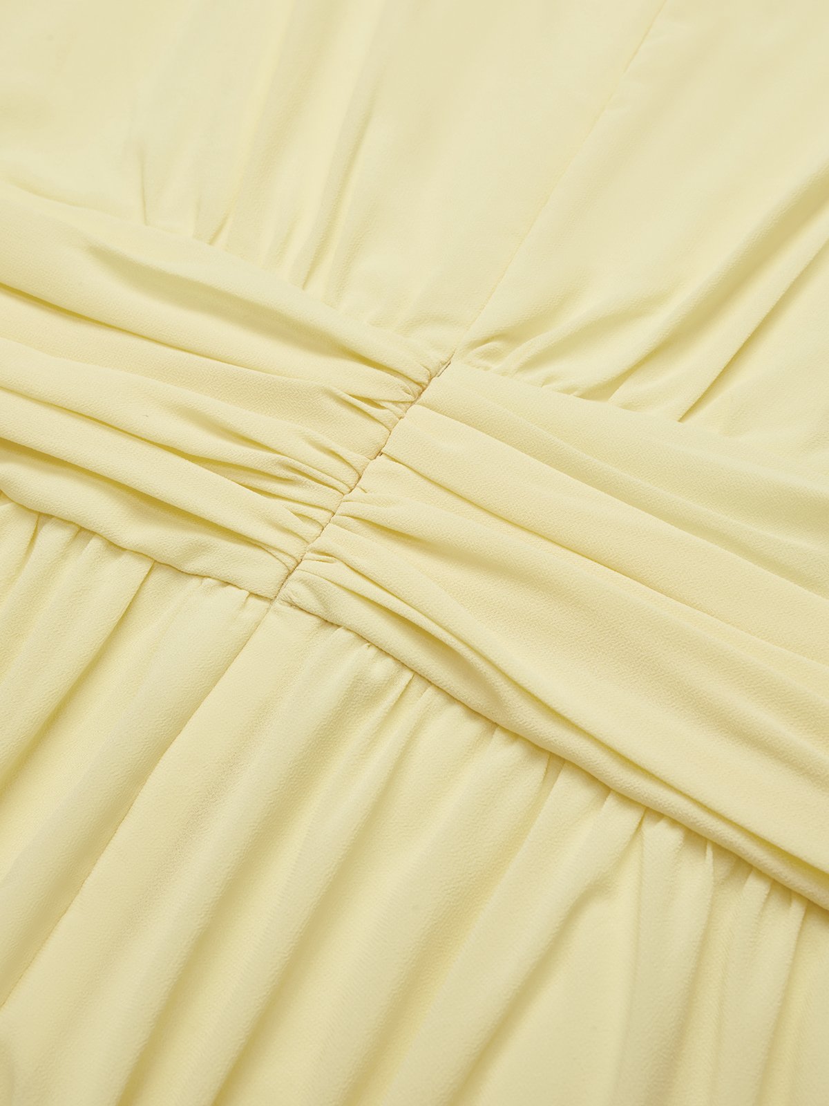 Ruched Chiffon Sleeveless A-Line Maxi Dress