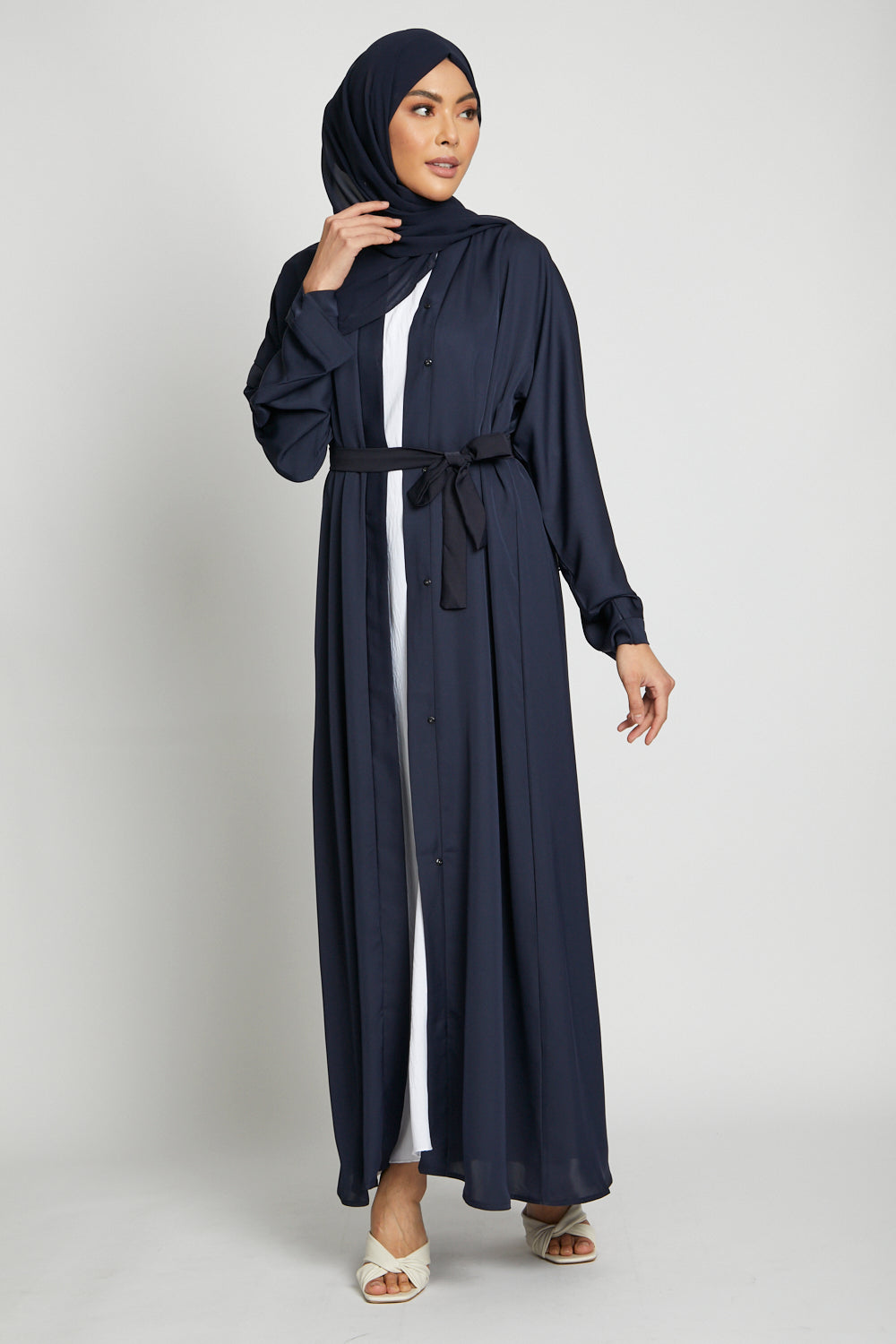 Lightweight Navy Open Abaya