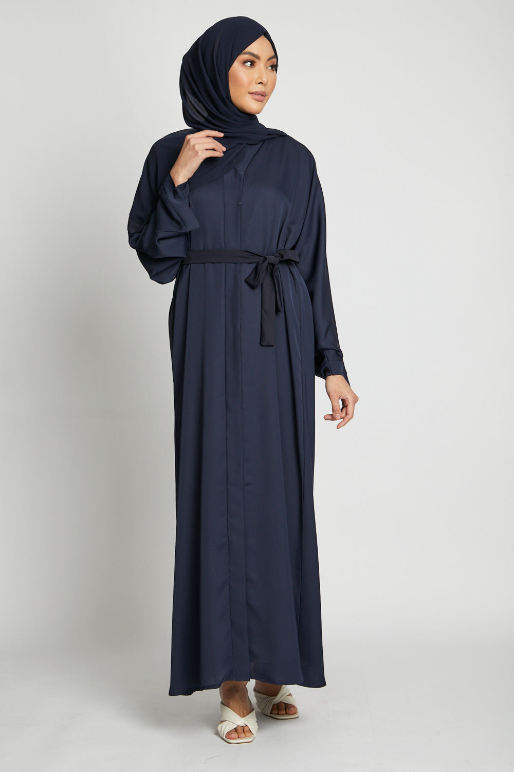Lightweight Navy Open Abaya