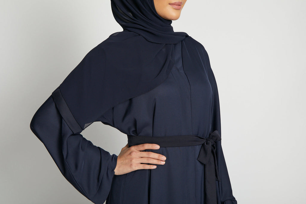 Lightweight Navy Open Abaya