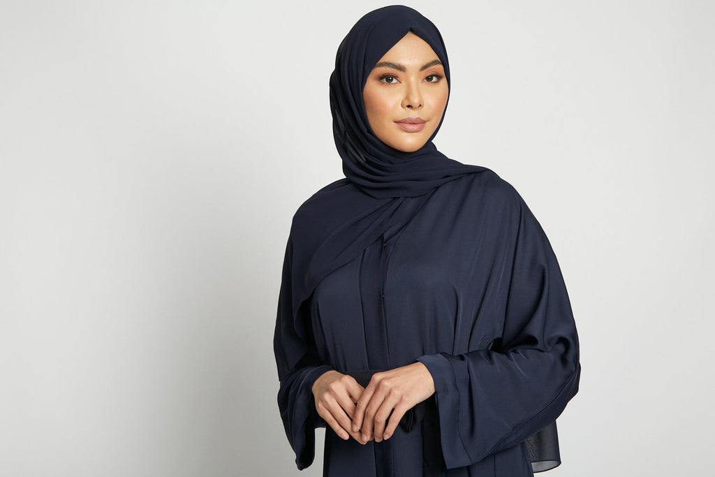 Lightweight Navy Open Abaya