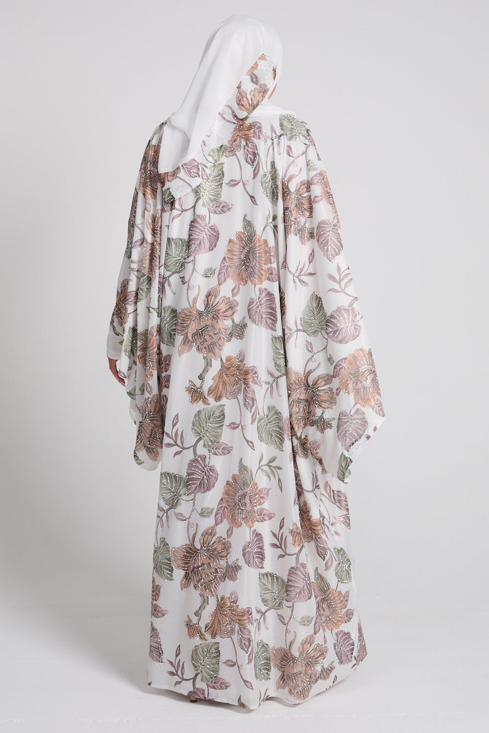 Floral Grace Embellished Open Abaya