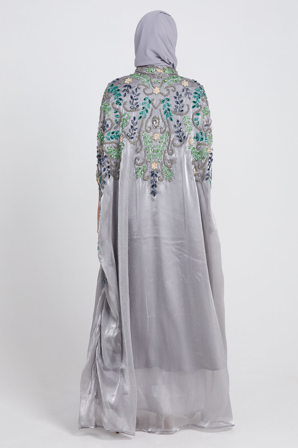 Silver Embellished Detail Abaya