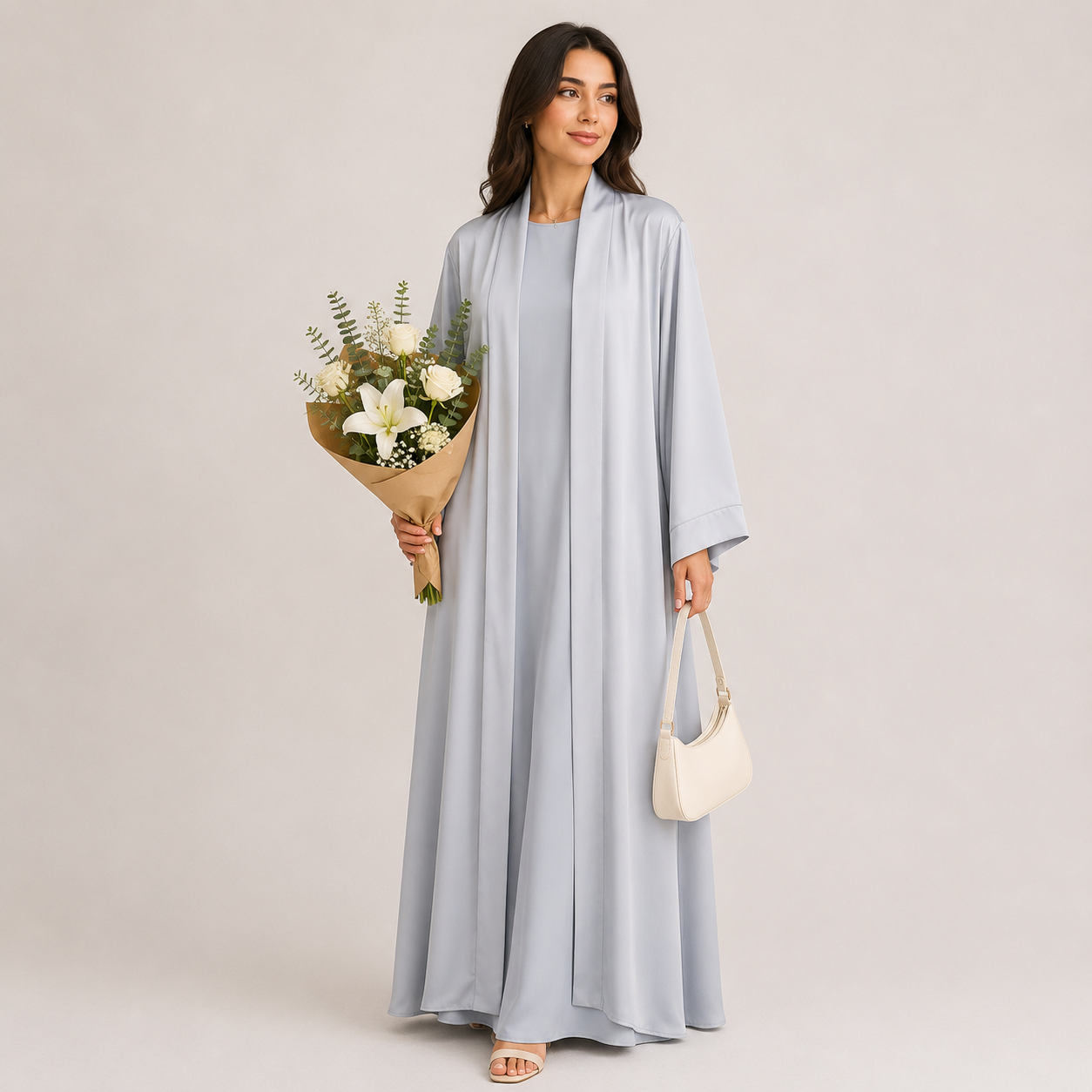 Open Front Long Abaya Cardigan
