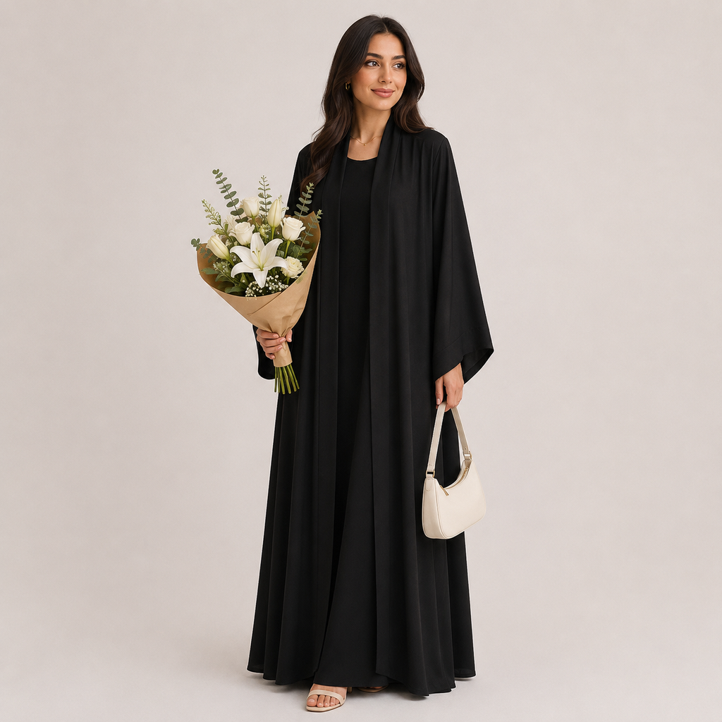 Open Front Long Abaya Cardigan
