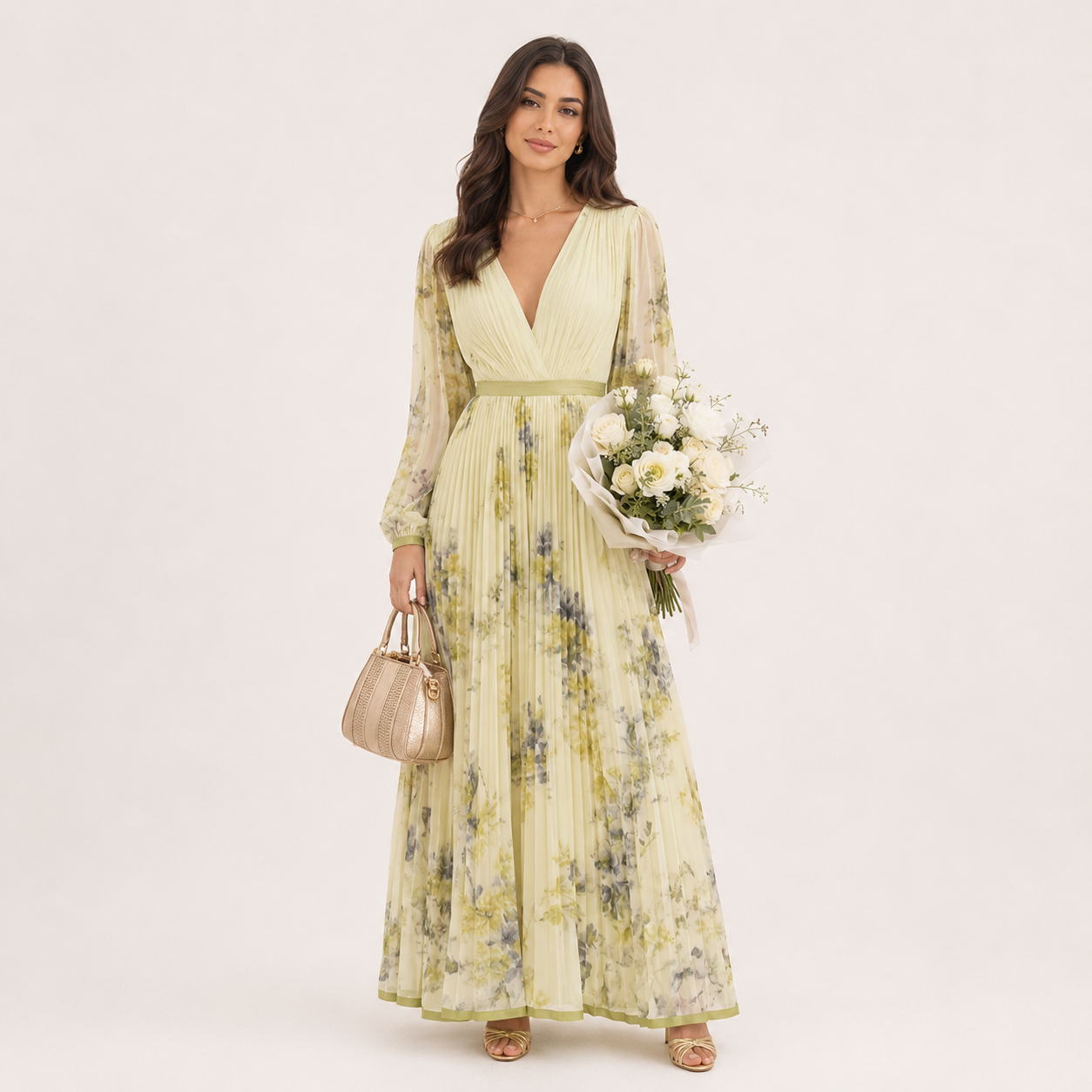 Santorini Flowing Maxi Dress Elegance