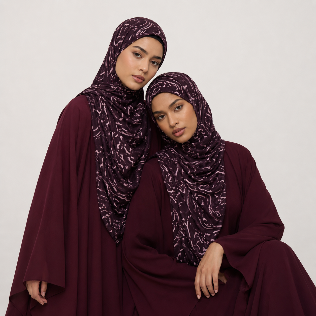 Printed Modal Hijab – Extravagant Plum