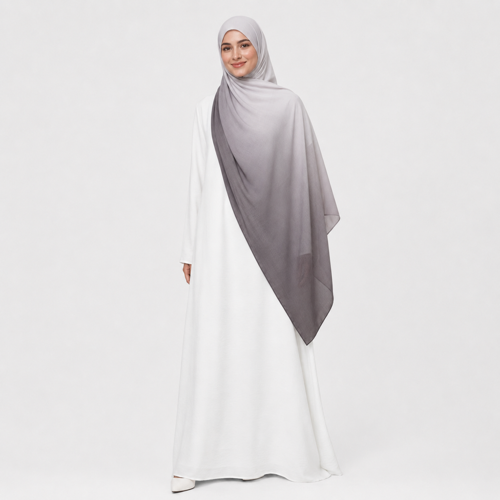 Ombre Modal Hijab – Clay Noir Gradient