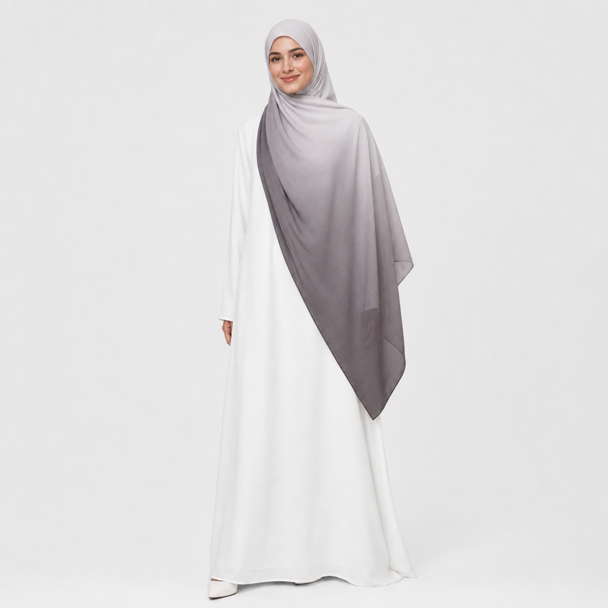 Ombre Modal Hijab – Clay Noir Gradient