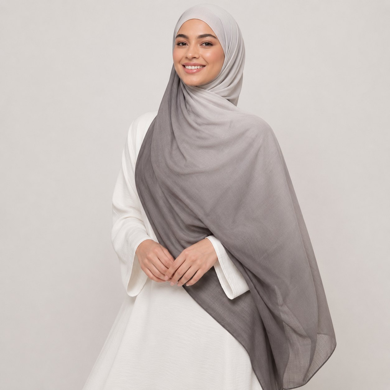 Ombre Modal Hijab – Clay Noir Gradient