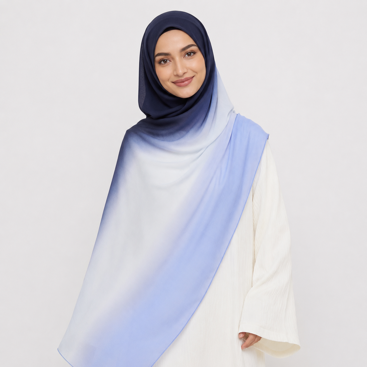 Ombre Modal Hijab – Midnight Bloom Fade