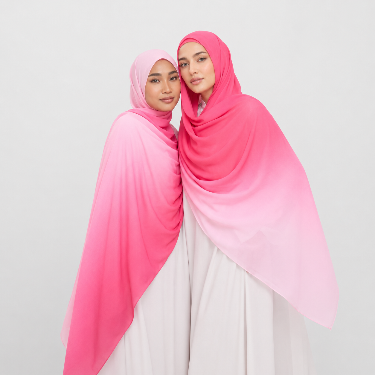 Ombre Modal Hijab - Coral