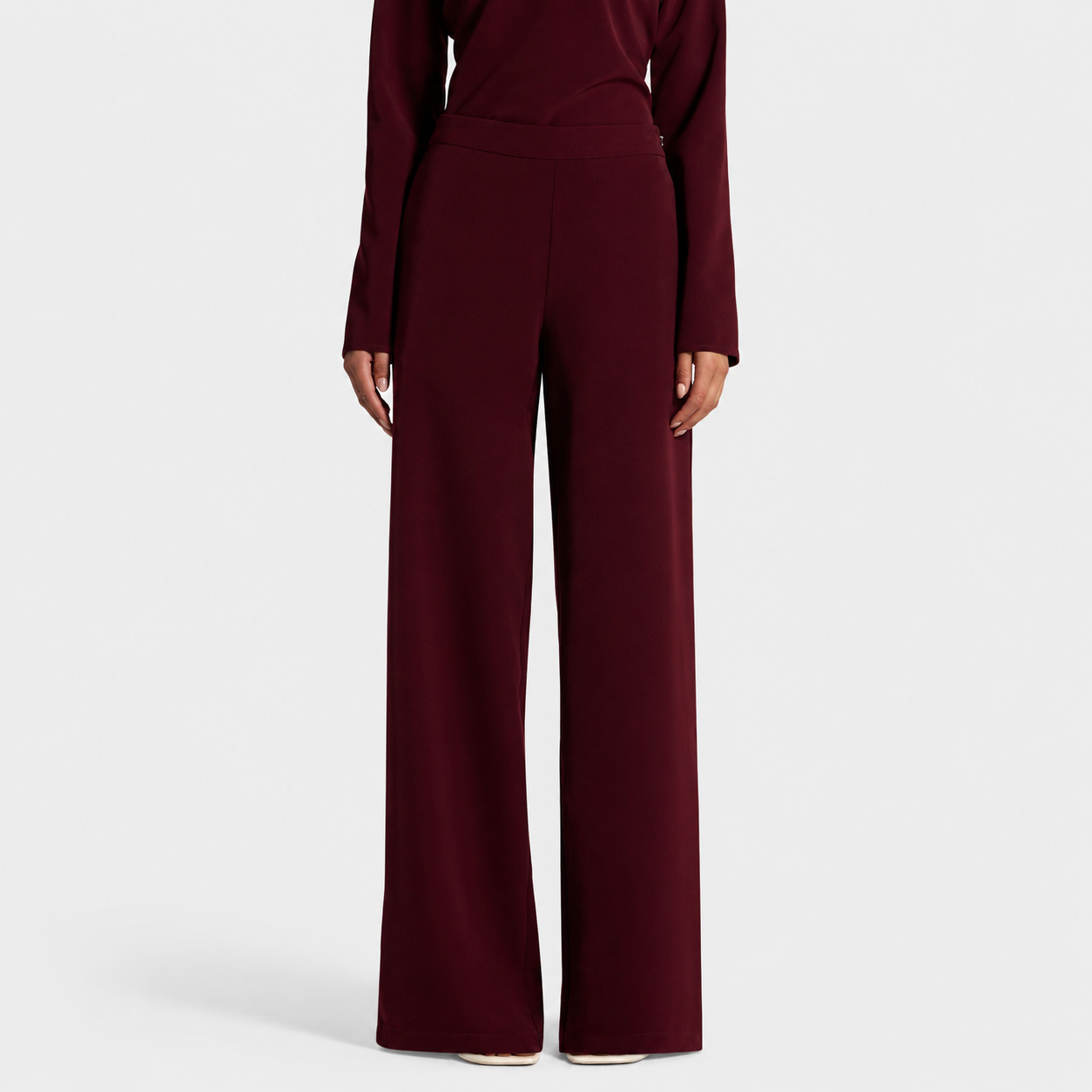 Women's Burgundy Wide Leg Pants