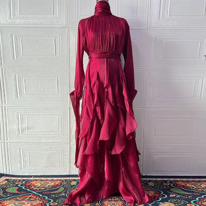 Elegant Ruffle-Detail Dress with a Defined Silhouette