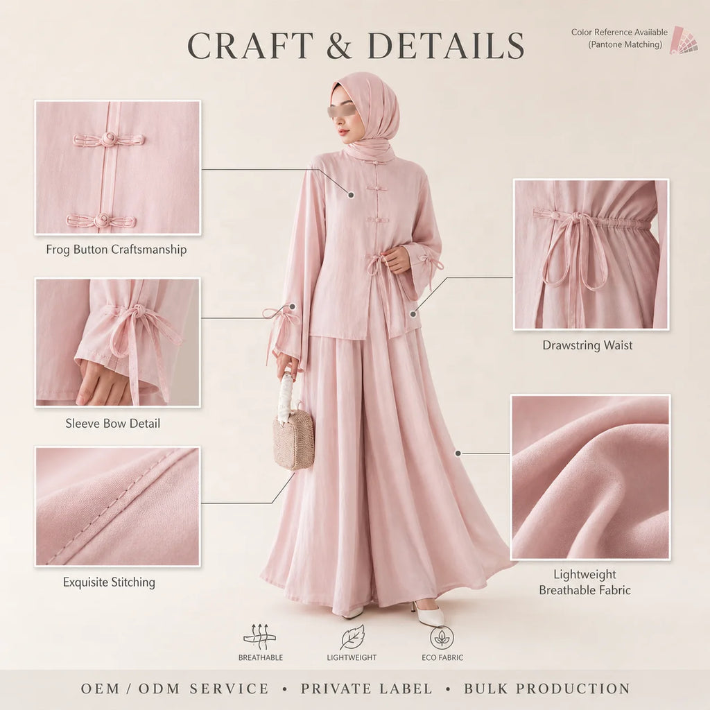 Viscose Linen Co-Ord Top and Wide-Leg Pants Set
