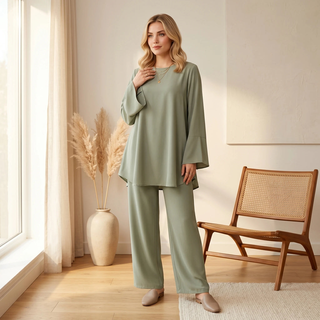 Arabian Modest Prayer Clothing Set – Elegant Long Sleeve Islamic Outfit