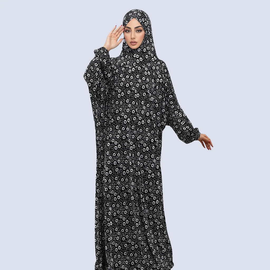 Printed One-Piece Prayer Abaya Dress