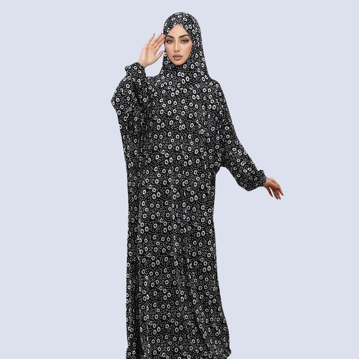 Printed One-Piece Prayer Abaya Dress