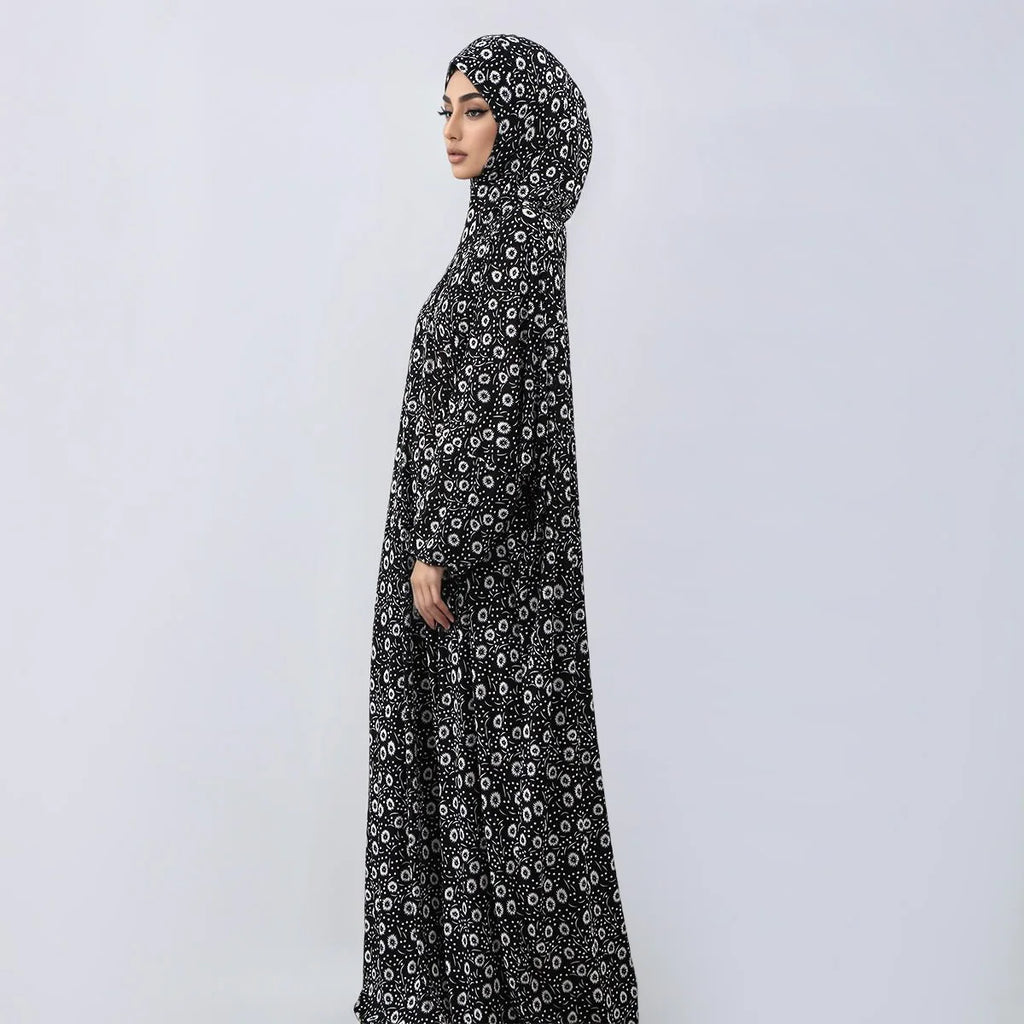 Printed One-Piece Prayer Abaya Dress