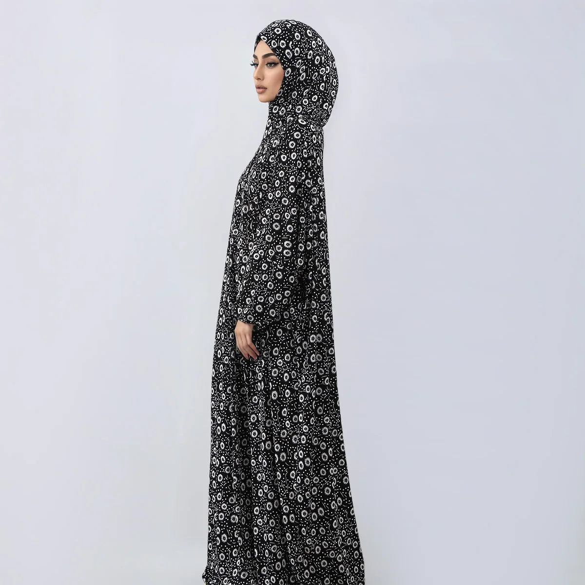 Printed One-Piece Prayer Abaya Dress