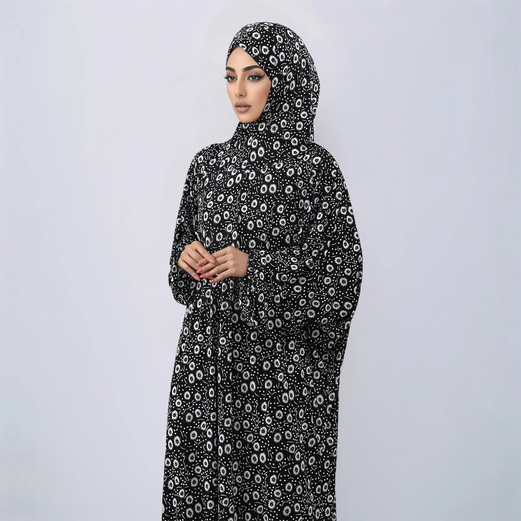 Printed One-Piece Prayer Abaya Dress