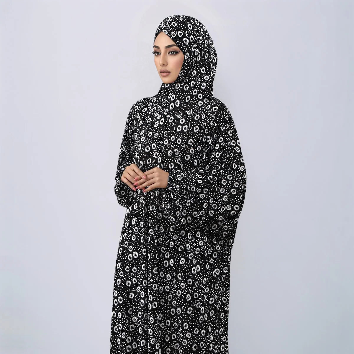 Printed One-Piece Prayer Abaya Dress