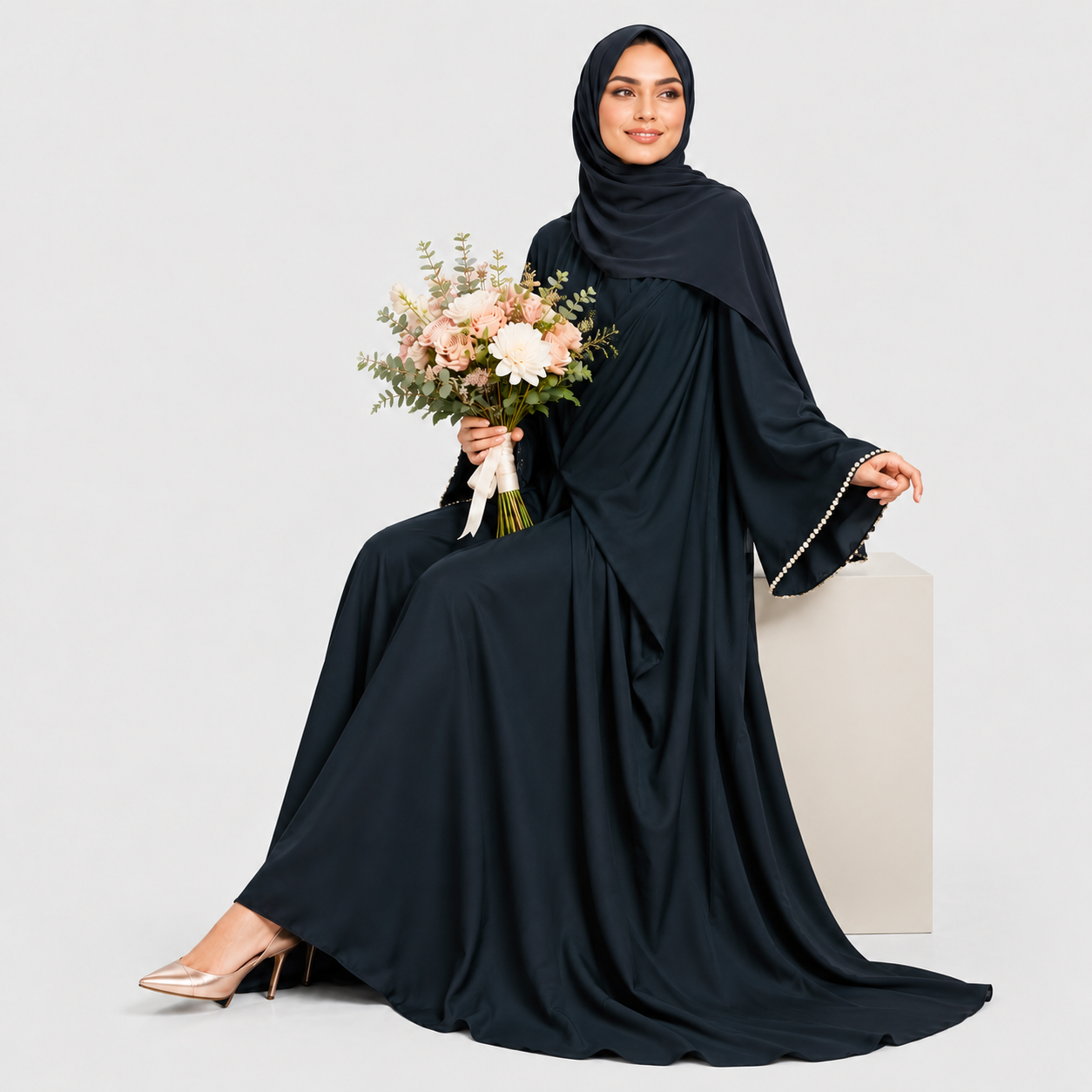 Dark Green Lightweight Nidha Batwing Abaya