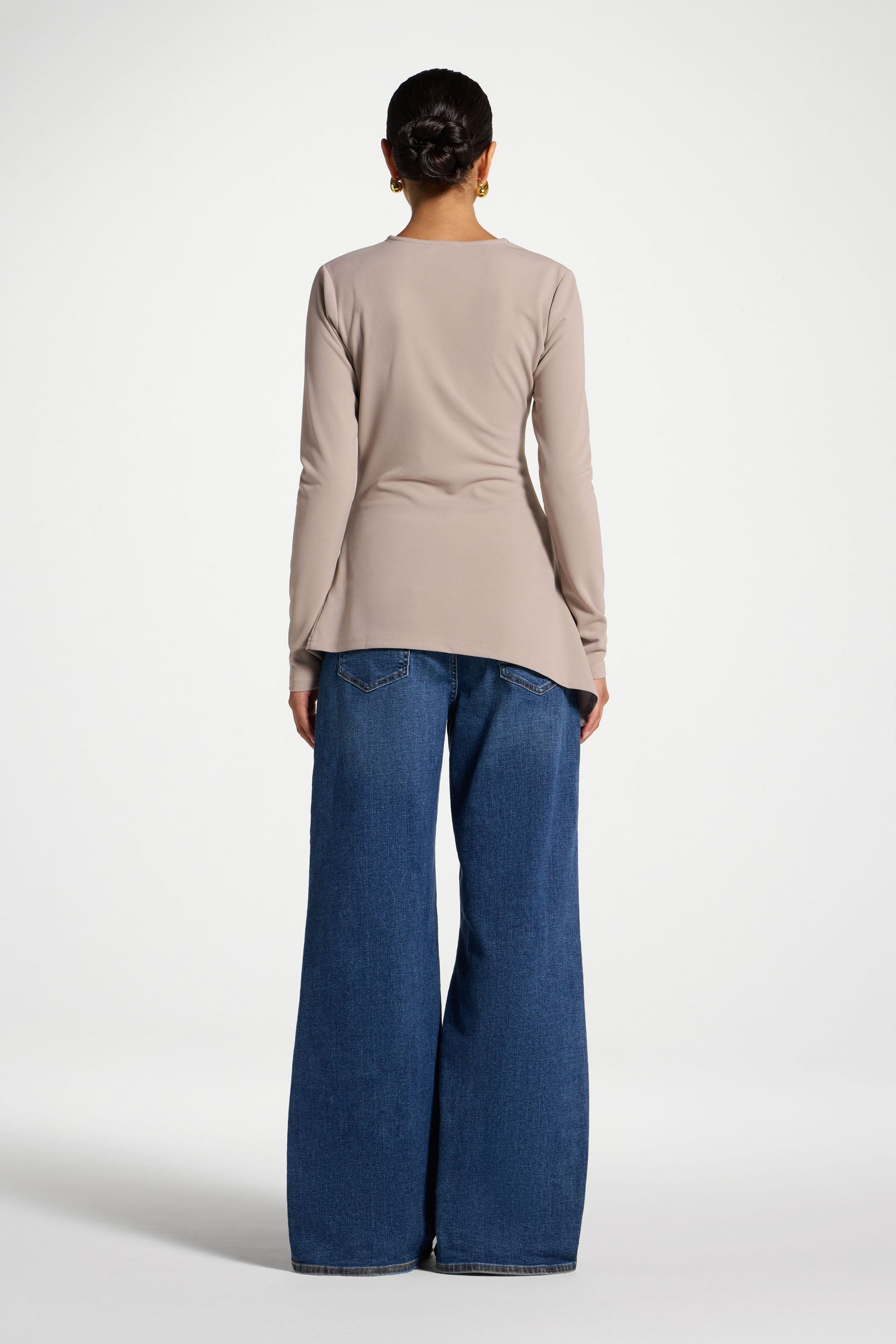 Black Asymmetric Stretch Top