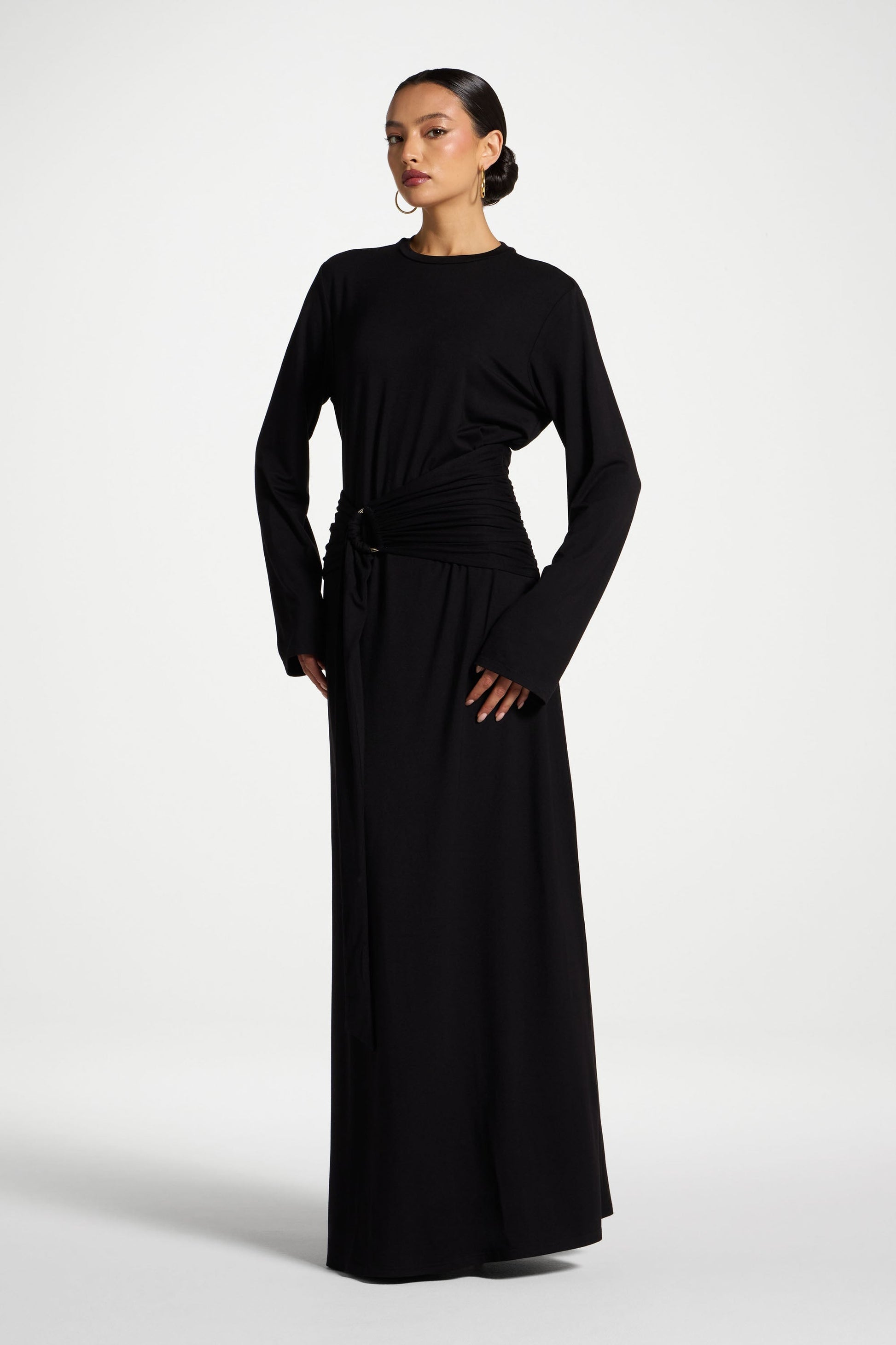 Elegant Black Ring Detail Dress