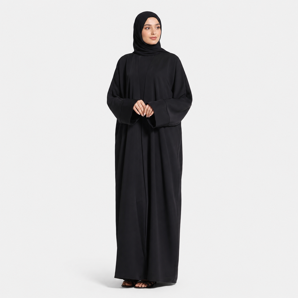 Nida Open Abaya with Cuff Sleeves