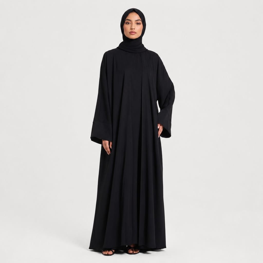 Nida Open Abaya with Cuff Sleeves