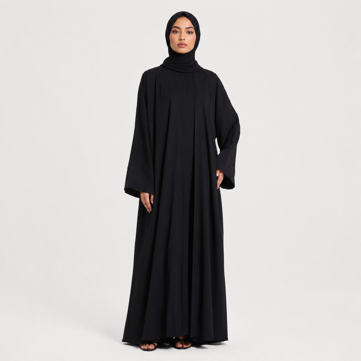 Nida Open Abaya with Cuff Sleeves