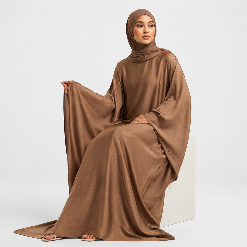 Brown Abaya with Butterfly Detailing