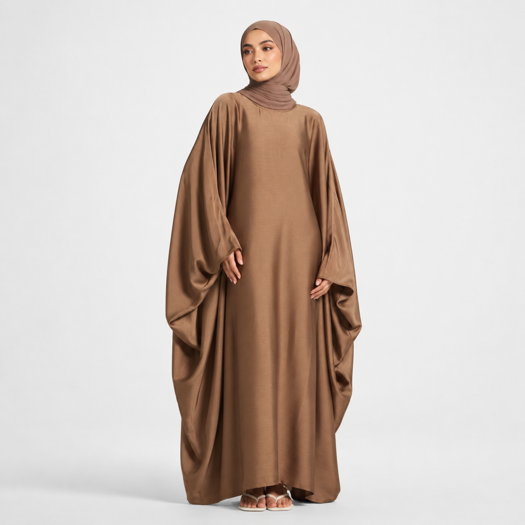 Brown Abaya with Butterfly Detailing