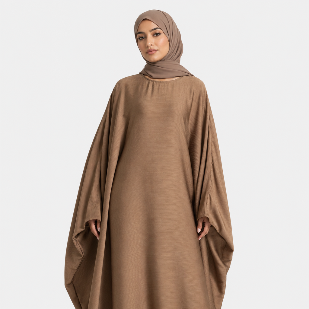 Brown Abaya with Butterfly Detailing