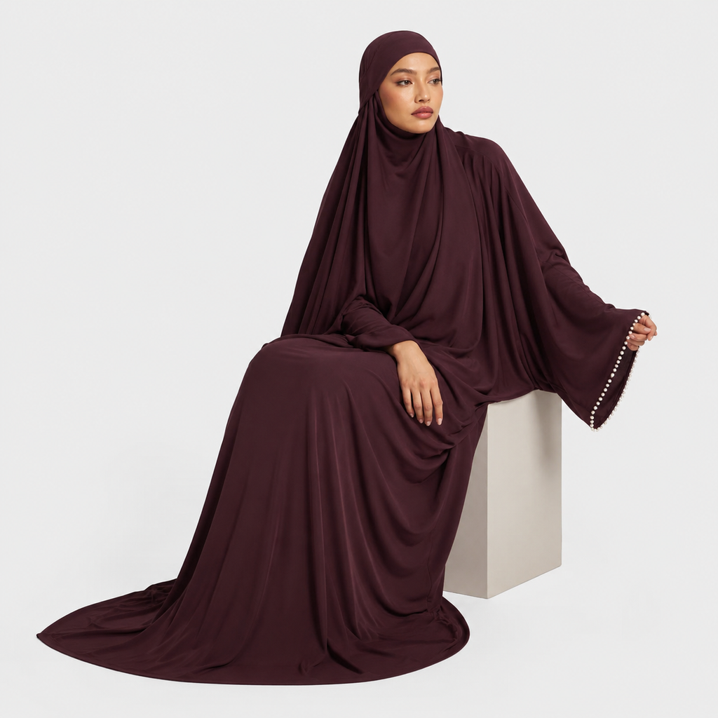 Plum Soft Two-Piece Prayer Set for Everyday Wear