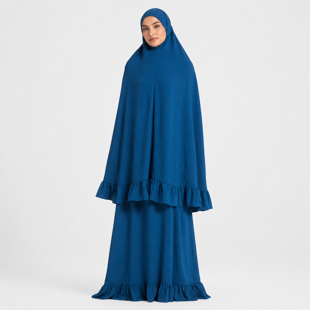 Ruffle Trim Prayer Set in Blue