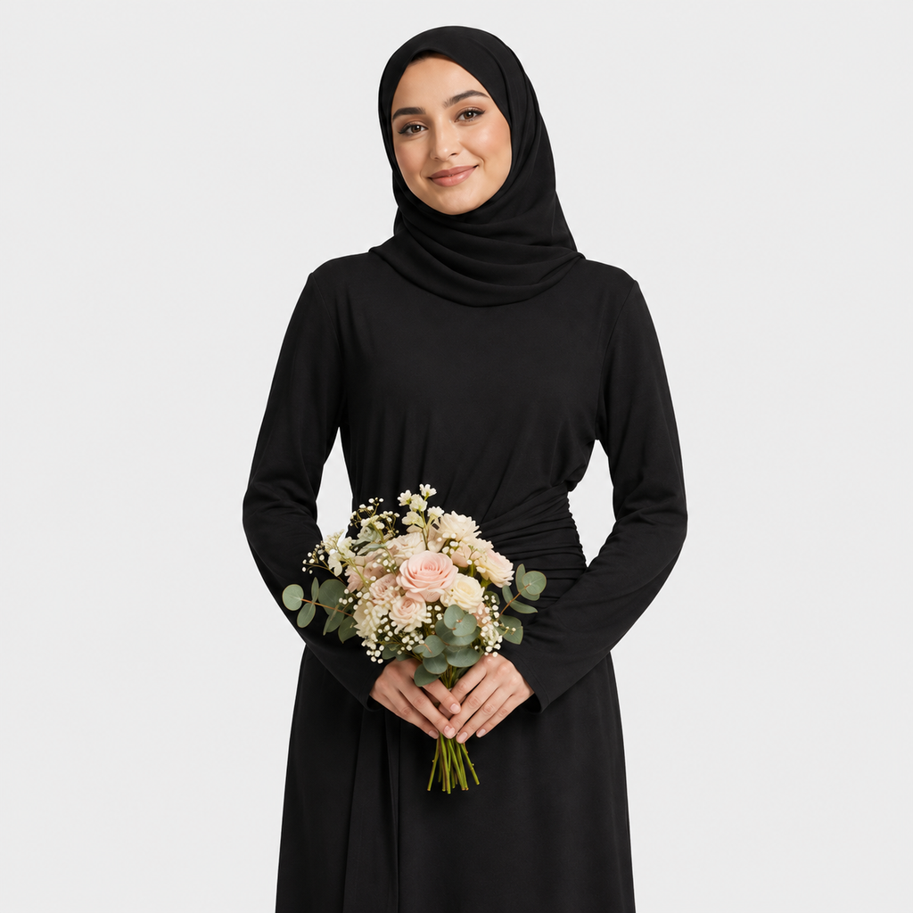 Elegant Black Ring Detail Dress