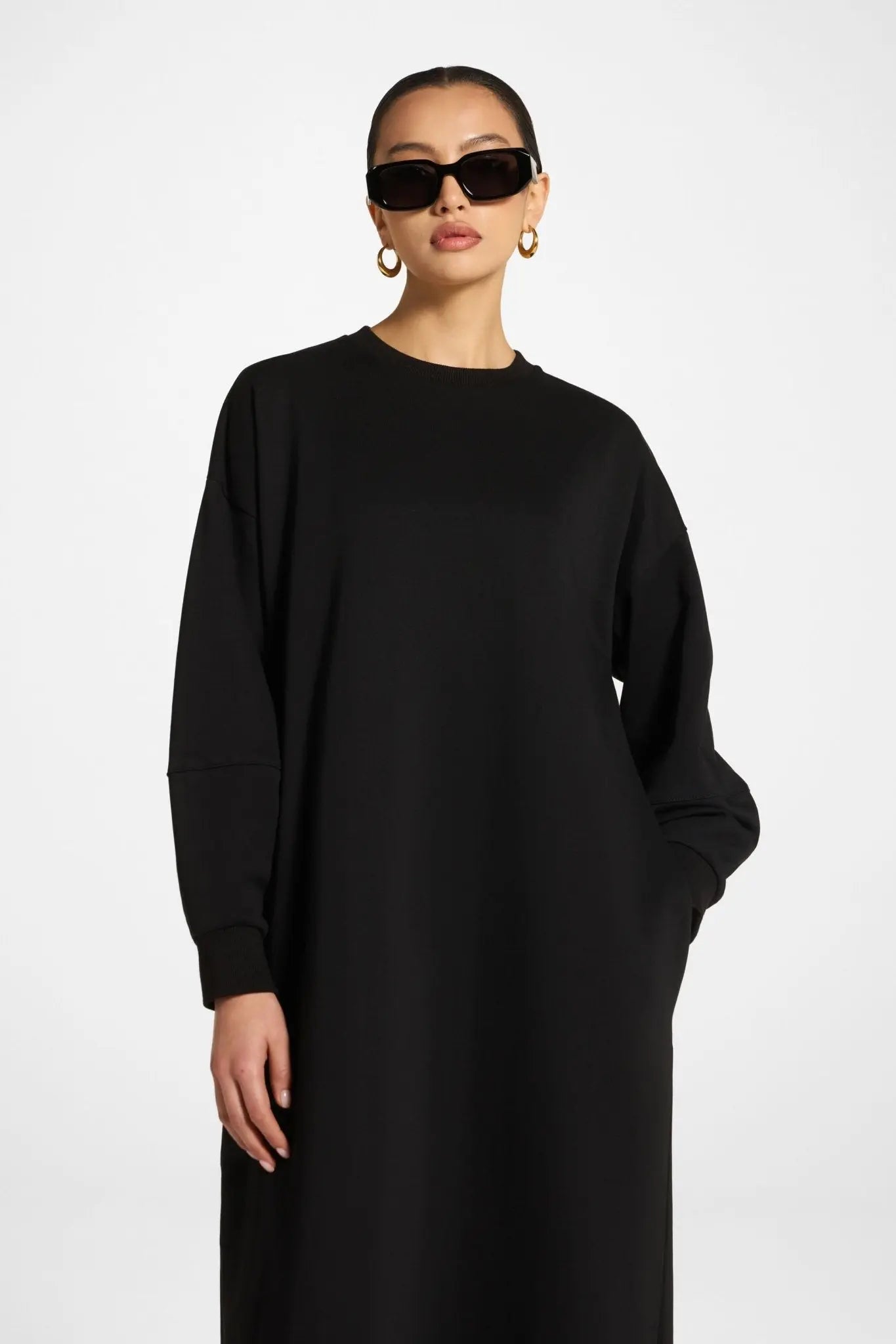 Cotton Basic Dress in Black - Mahara Atelier