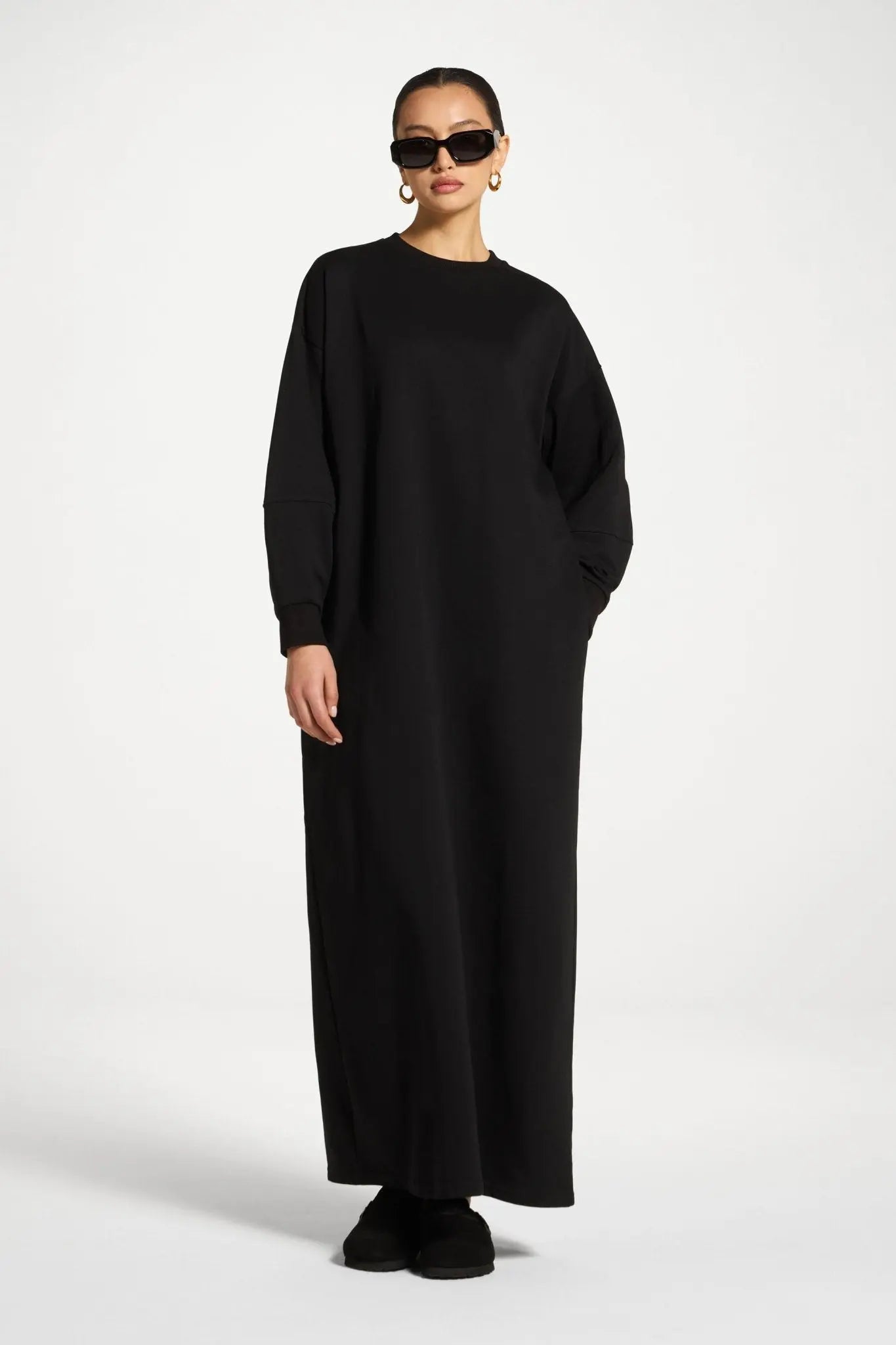 Cotton Basic Dress in Black - Mahara Atelier