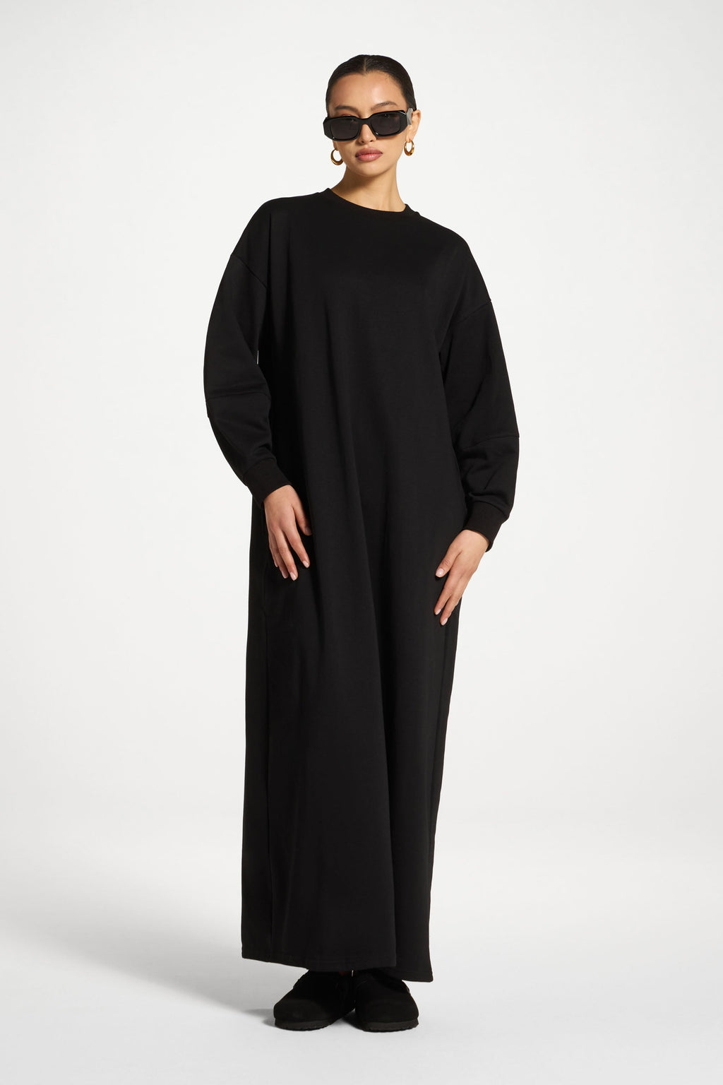 Cotton Basic Dress in Black