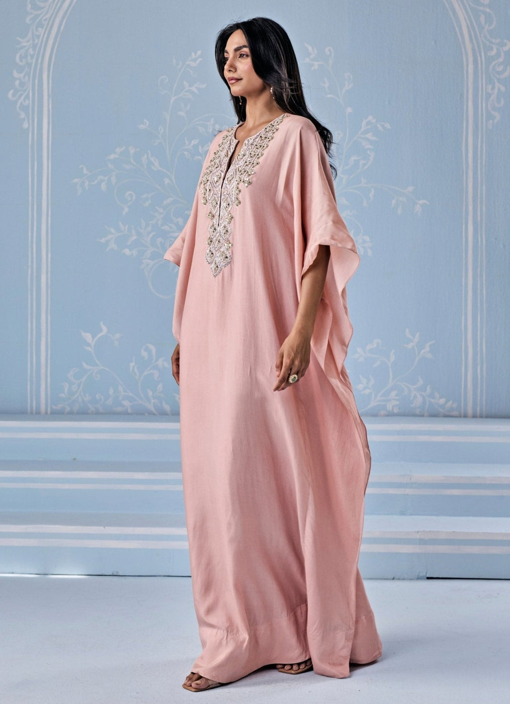 Dusty Pink Embellished Abaya