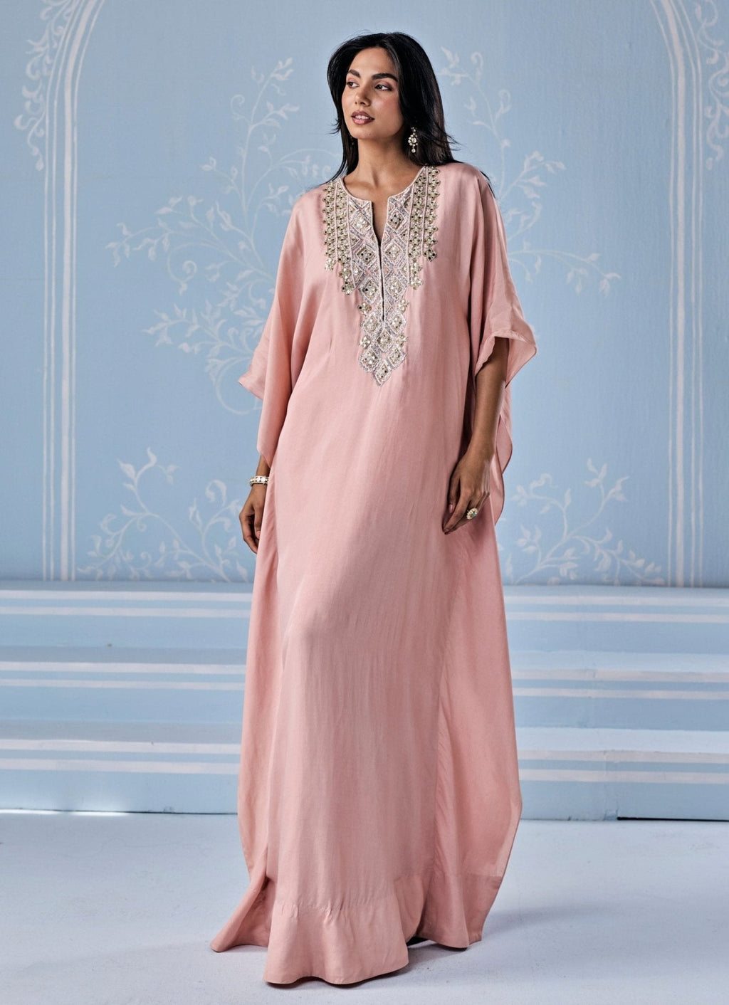 Dusty Pink Embellished Abaya
