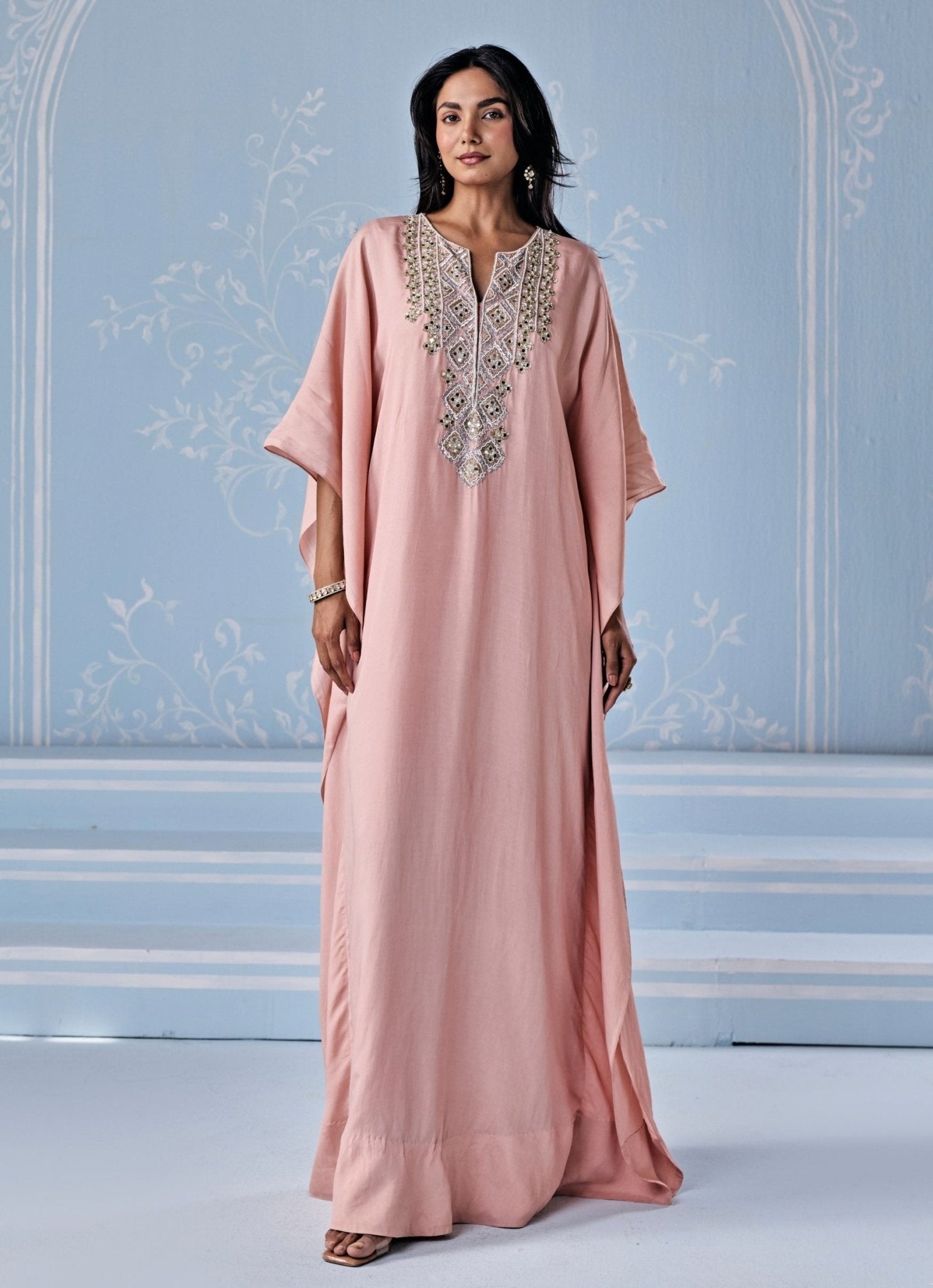Dusty Pink Embellished Abaya