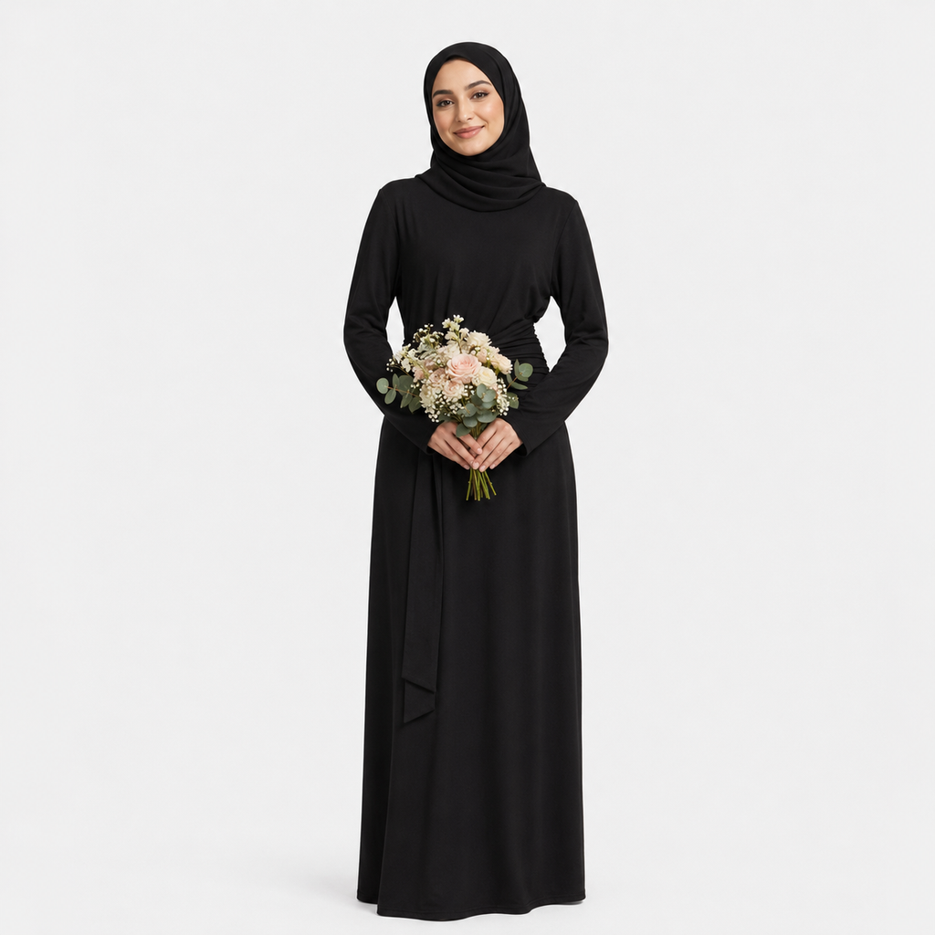 Elegant Black Ring Detail Dress