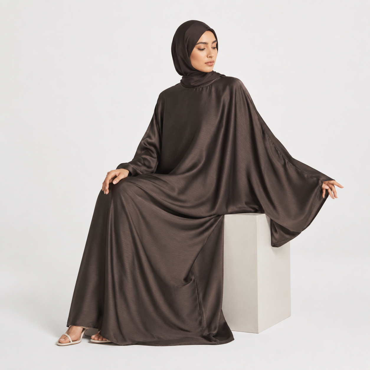 Brown Abaya with Butterfly Detailing
