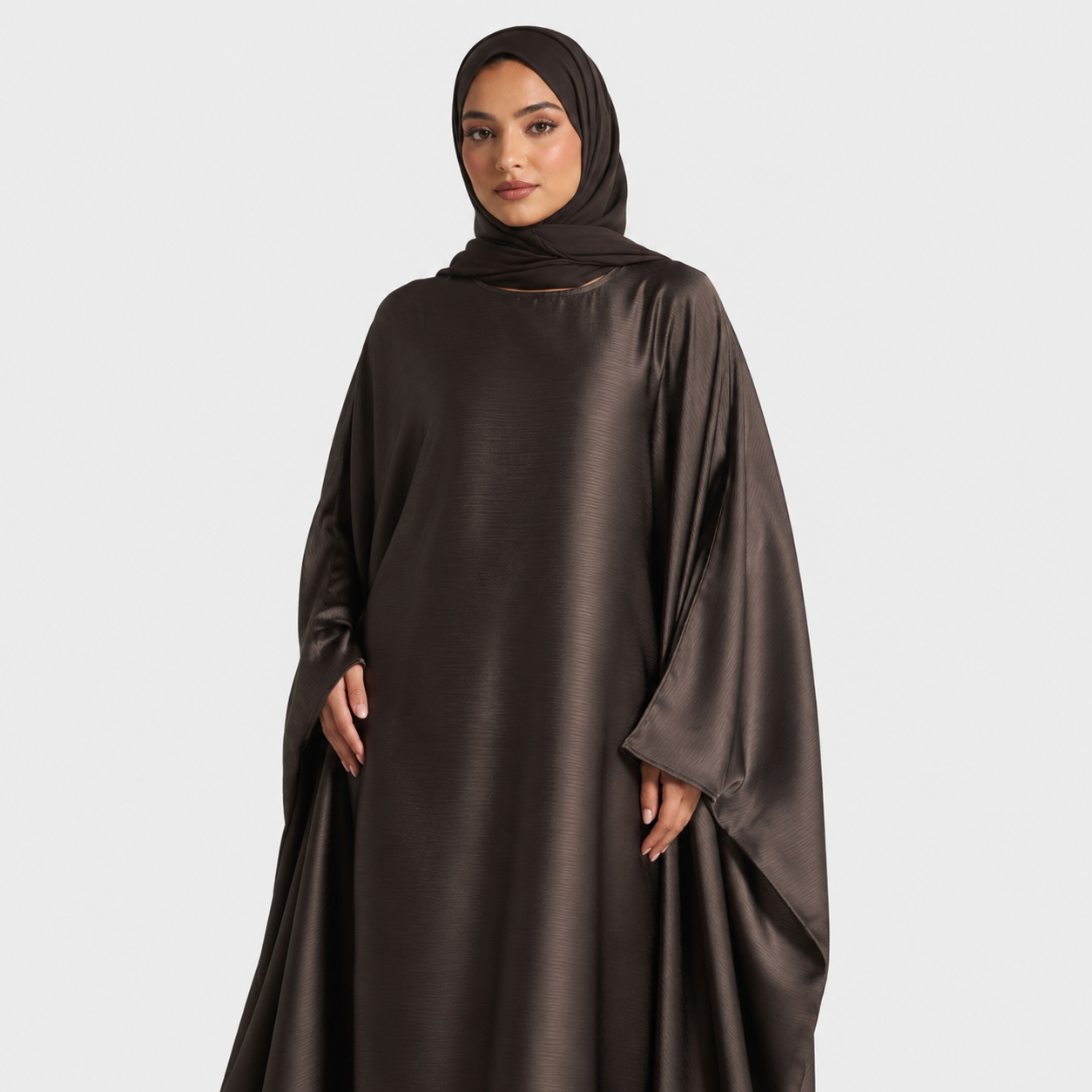 Brown Abaya with Butterfly Detailing